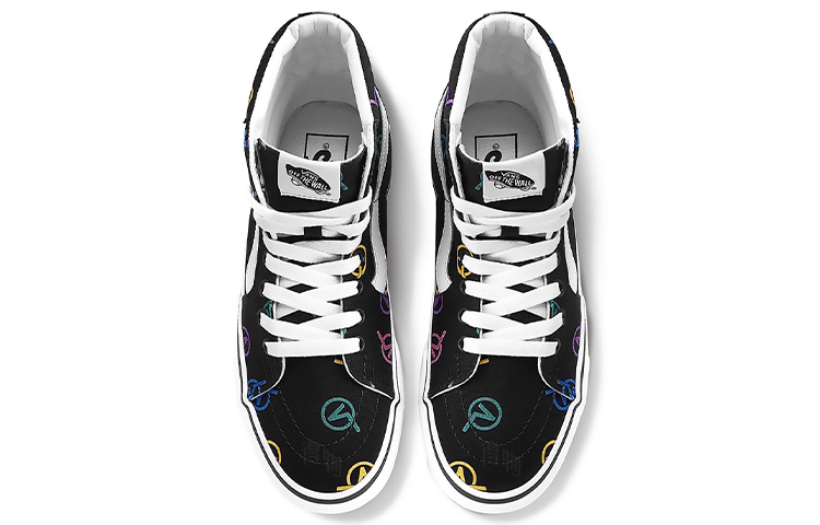 Кеды Vans SK8 (черно-белые с принтом) — Чёрный / белый — фото 3