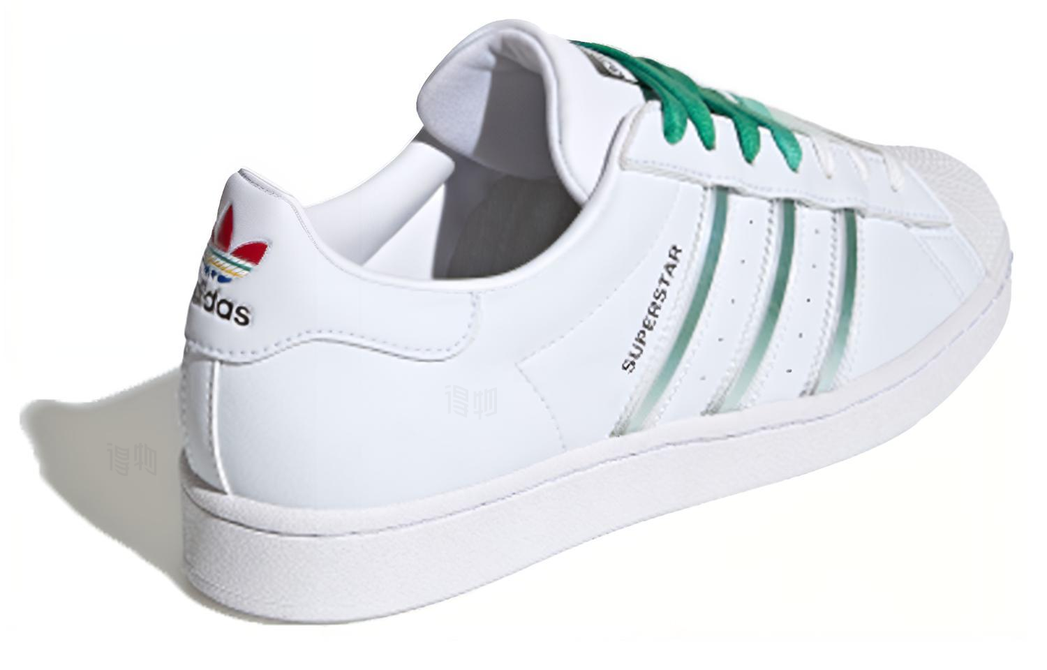 Кеды adidas Originals Superstar (бело-зеленые) — Белый / зелёный — фото 4