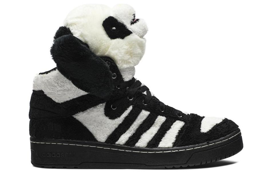 Кеды adidas originals JS Wings Panda Bear (черно-белые) — фото 2