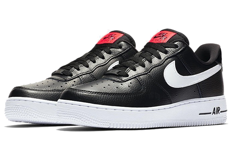 Женские кеды Nike Air Force 1 7 (черно-бело-красные) — Чёрныйбелый — фото 3