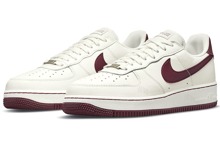 Кроссовки Nike Air Force 1 Craft "Dark Beetroot" (бежево-белые / коричневые) — Бежевыйбелый / коричневый — фото 2