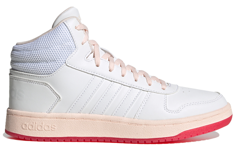 Женские кроссовки adidas neo Hoops 2.0 Mid (розовый / белый) — фото 2