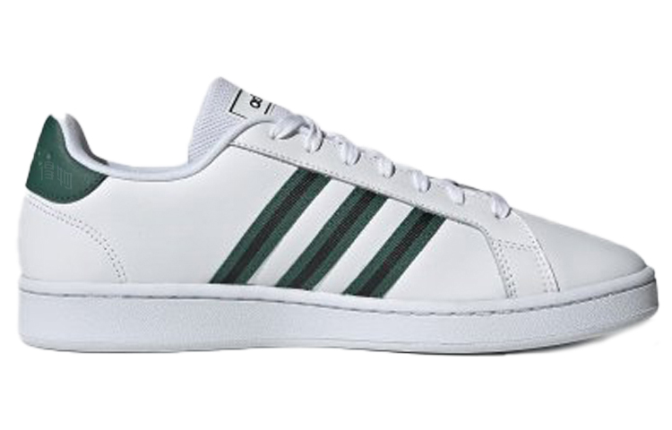 Мужские кеды adidas neo GRAND COURT (бело-черно-зеленые) — Белый / чёрный / зелёный — фото 2