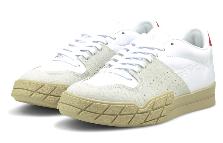 Женские кеды PUMA Eris Reptile (бежево-белые с красным) — Бежевыйбелый / красный — фото 3