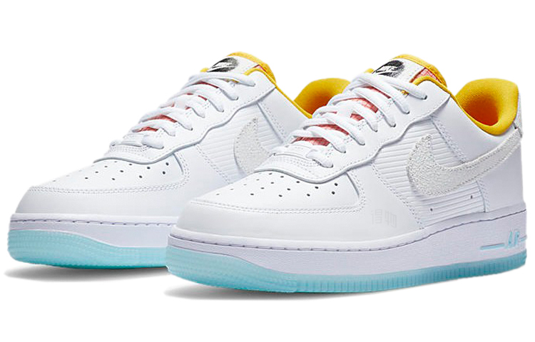 Женские кроссовки Nike Air Force 1 (бело-сине-оранжевые) — Белыйсинийоранжевый — фото 3