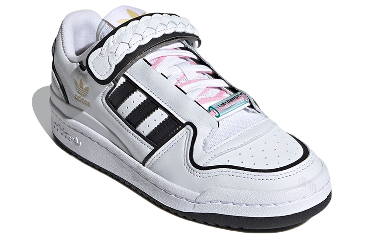 Женские кеды adidas originals FORUM Plus "i love dance" (бело-черные) — фото 3