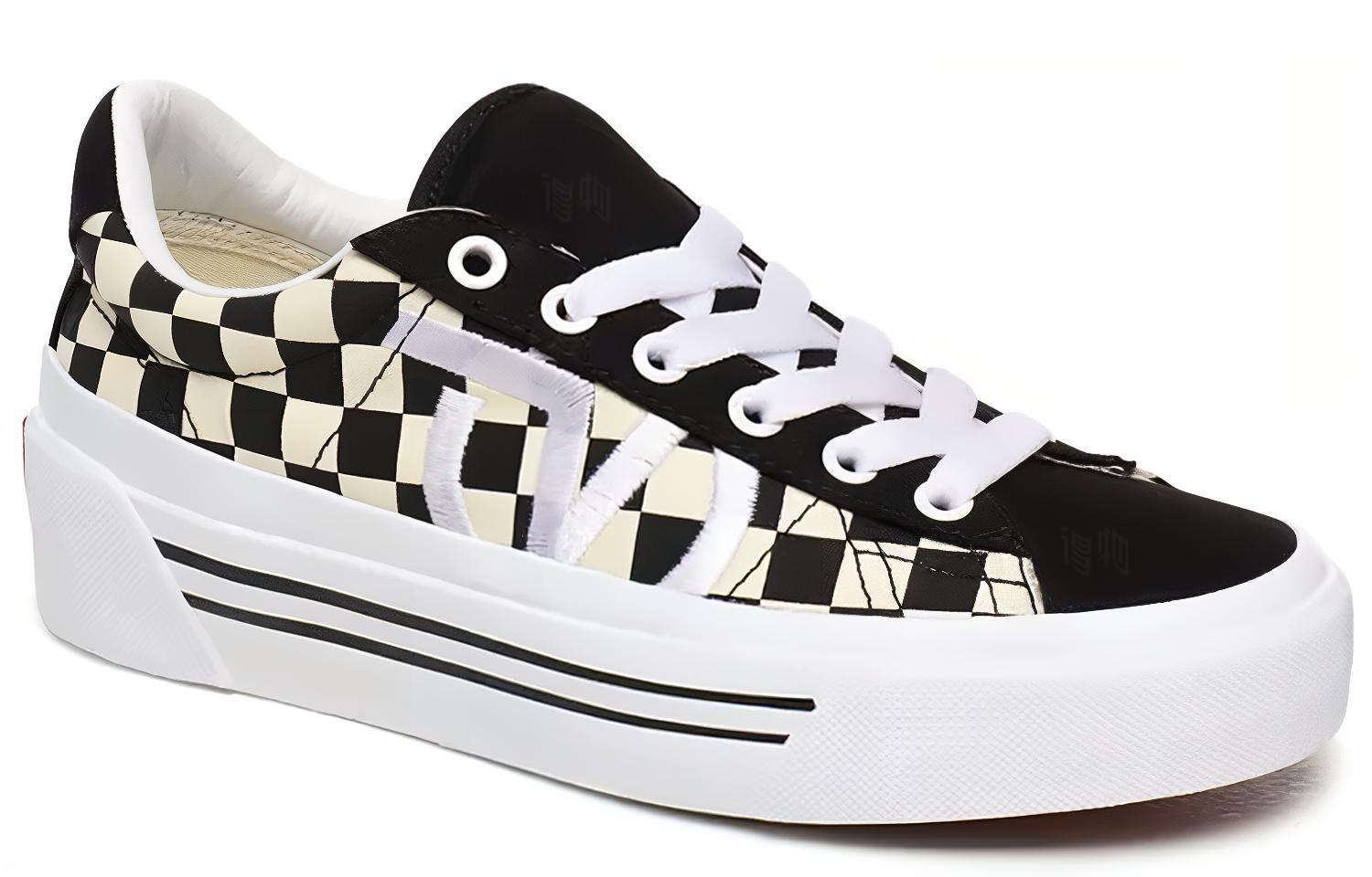 Женские кеды Vans Checkerboard Sid Ni (черно-белые) — фото 2