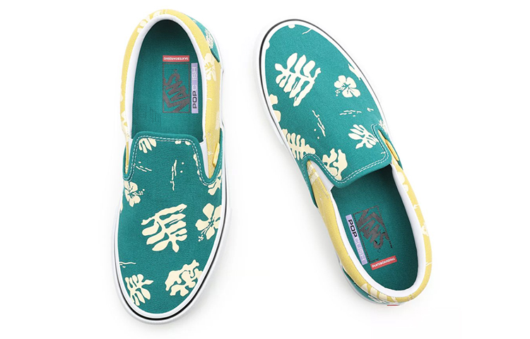 Кеды Vans slip-on Skate aloha (зеленые) — фото 4