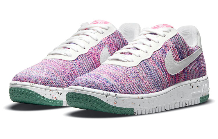 Женские кроссовки Nike Air Force 1 Crater FlyKnit (сиренево-розовые) — фото 3