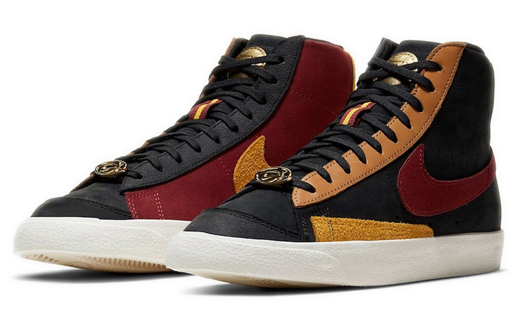 Женские кеды Nike Blazer (черно-желто-красные) — Чёрный / жёлтый / красный — фото 3