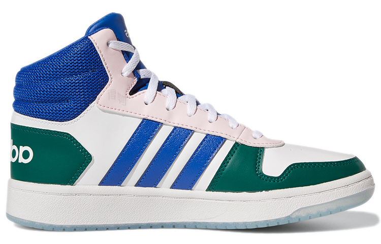 Женские кроссовки adidas neo mid (белый / синий / зеленый) — Белый / синий / зелёный — фото 2