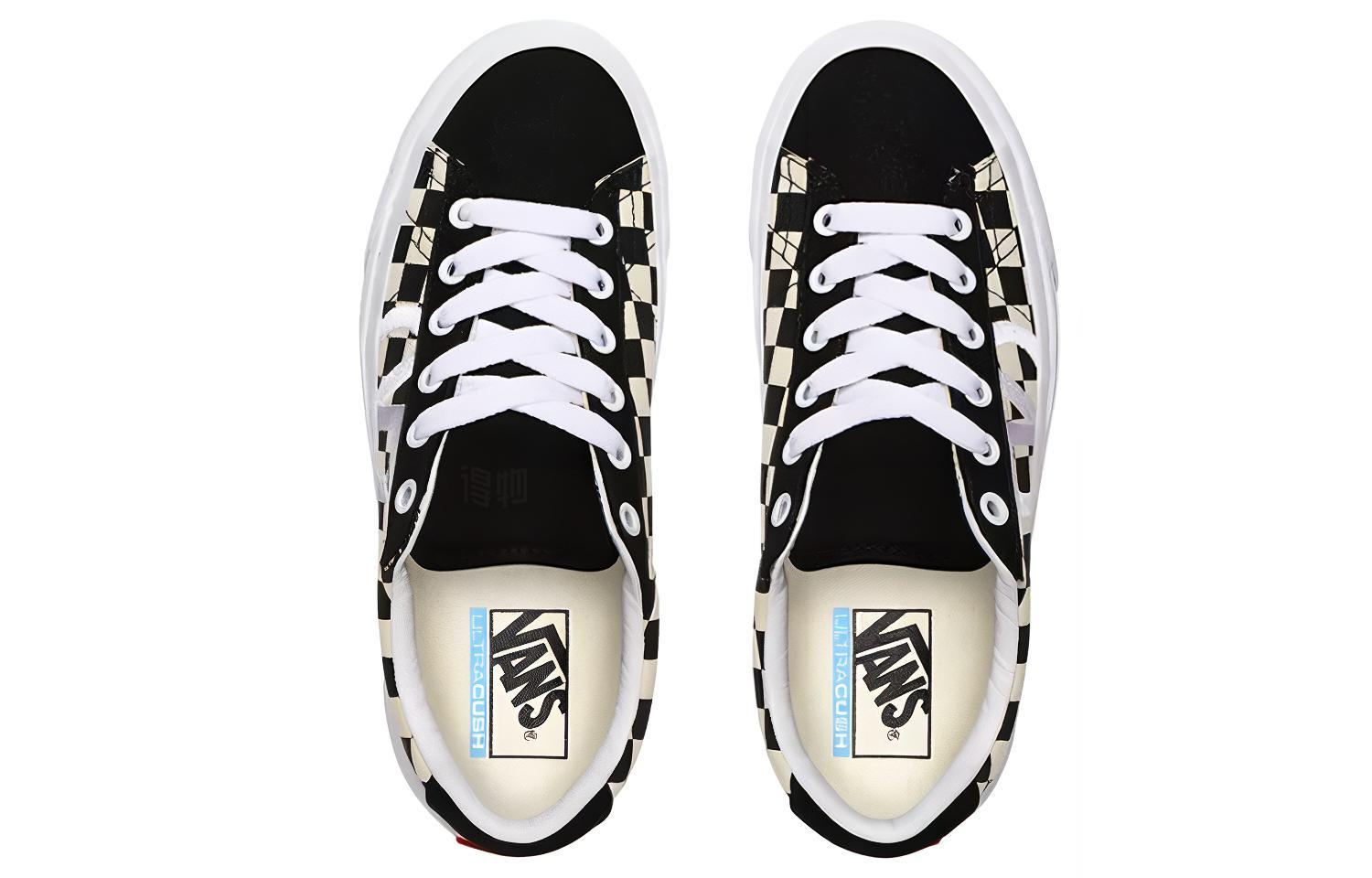 Женские кеды Vans Checkerboard Sid Ni (черно-белые) — фото 3