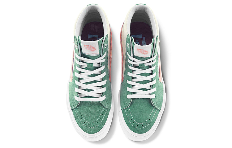 Кеды Vans SK8 Pro (зелено-бежево-розовые) — Зелёный / бежевыйбелый / розовый — фото 3