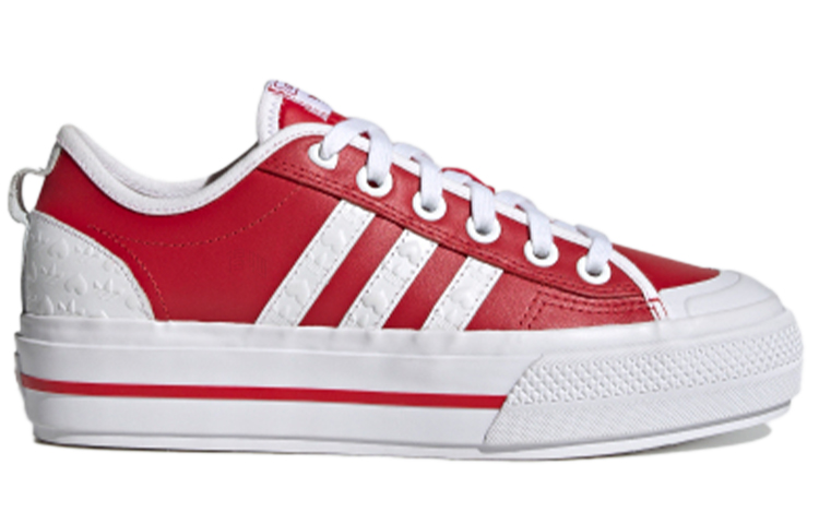 Женские кеды adidas originals NIZZA Rf Platform (красно-белые) — фото 2