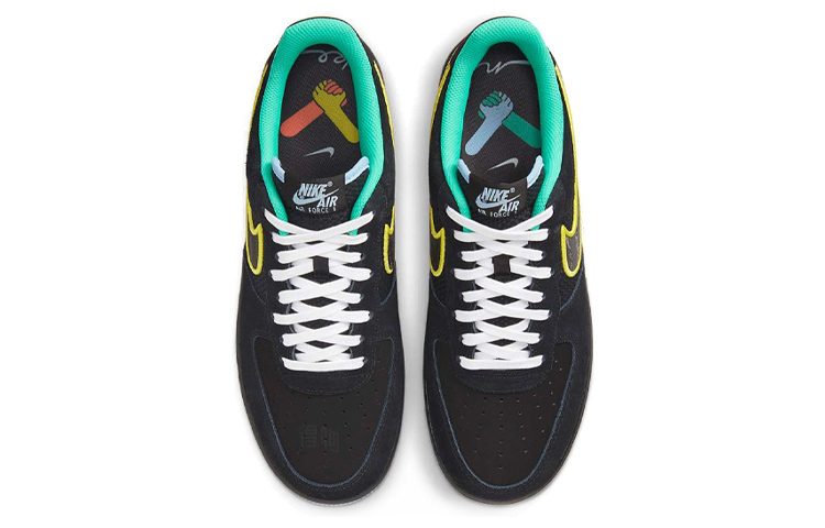 Мужские кроссовки Nike Air Force 1 (черно-разноцветные) — фото 4