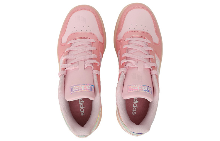 Женские кеды adidas neo Hoops 2.0 (розово-белые) — фото 3