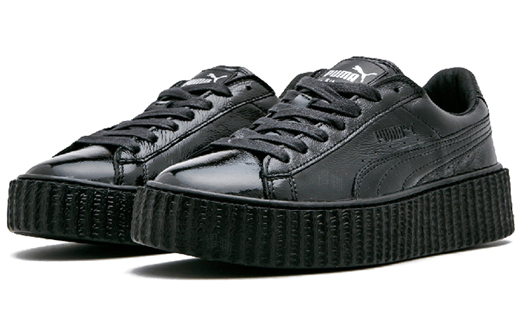 Кеды PUMA Rihanna Fenty Cracked Leather Black (черные) — Чёрный / чёрный / чёрный — фото 3