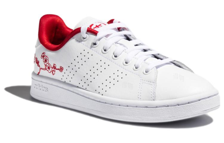 Женские кеды adidas neo ADVANTAGE (белые с принтом) — Белый / красный — фото 2