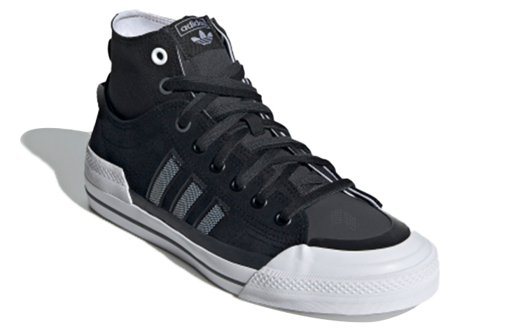Кеды adidas originals NIZZA Hi DL (черно-белые) — фото 3