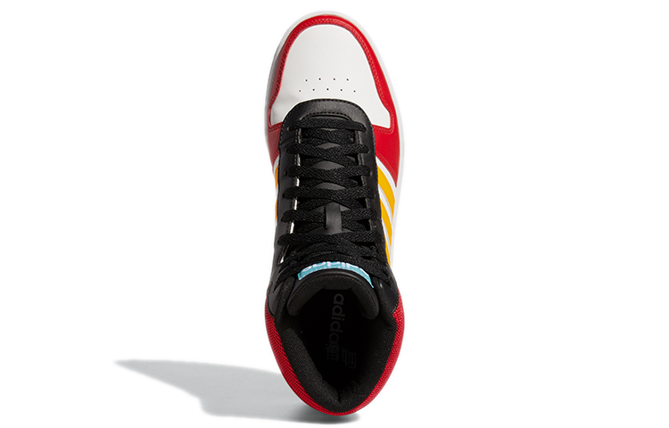 Мужские кроссовки adidas neo Hoops 2.0 (белый / черный / красный / желтый) — Белый / чёрный / красный / жёлтый — фото 6