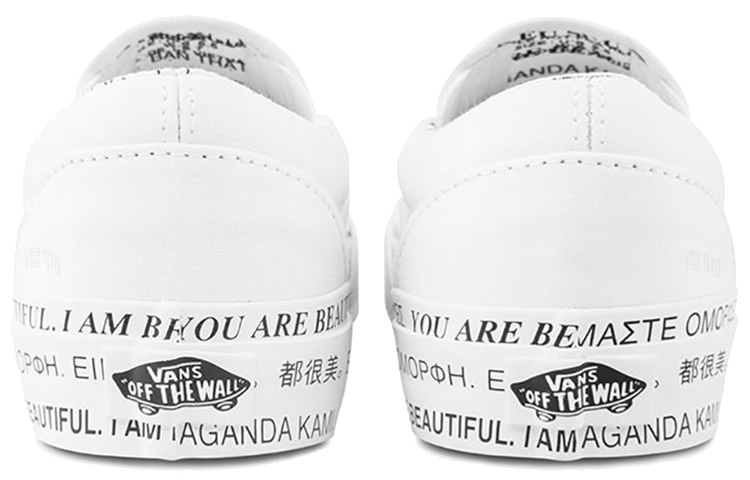Женские кеды Vans Classic Slip-On (белые с принтом) — фото 4