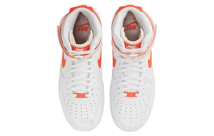 Женские кеды Nike Air Force 1 "Orange Pearl" (бело-оранжевые) — фото 4