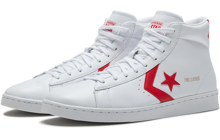 Кеды Converse Cons Pro Leather (красно-белые) — Красный / белый — фото 2