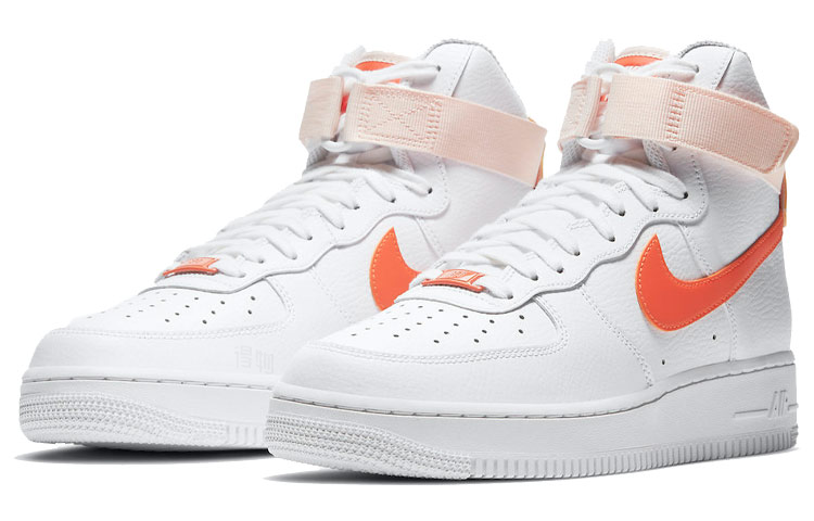 Женские кеды Nike Air Force 1 "Orange Pearl" (бело-оранжевые) — фото 3