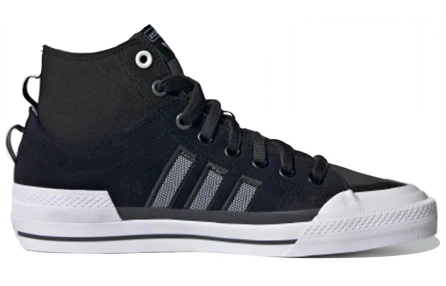 Кеды adidas originals NIZZA Hi DL (черно-белые) — фото 2