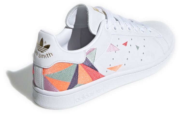 Женские кеды adidas Stan Smith (бело-оранжевый) — фото 2