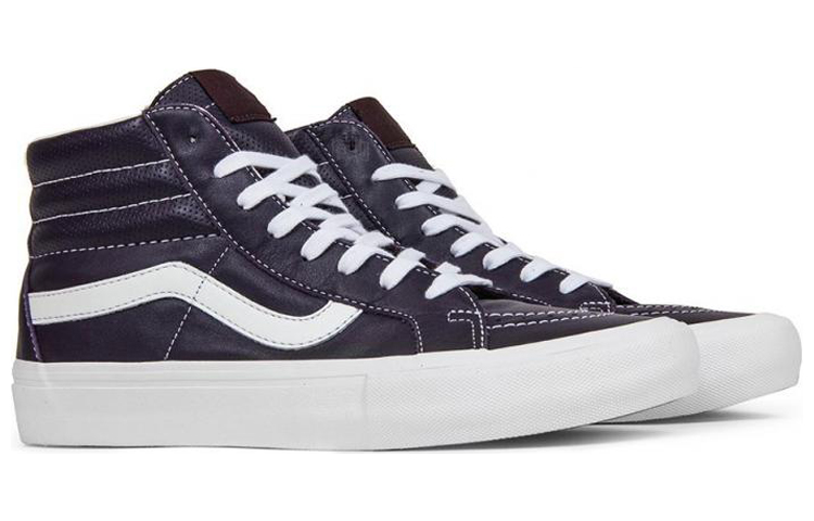 Кеды Vans Italian Leather Sk8-Hi Reissue (черные) — фото 2