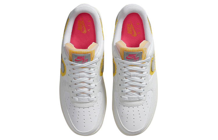 Женские кеды Nike Air Force 1 (бело-серебристые) — фото 4