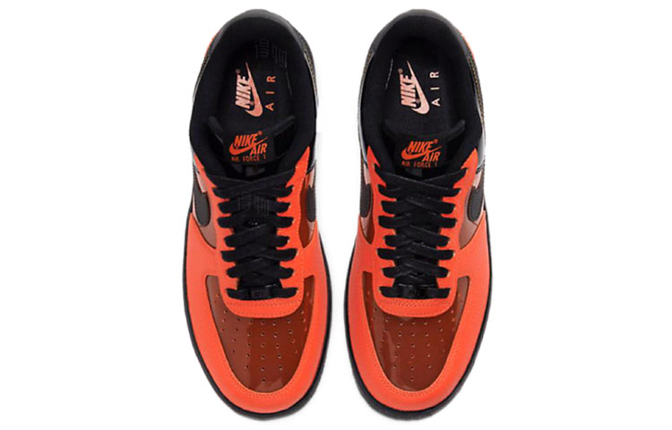 Кроссовки Nike Air Force 1 (черно-оранжевые) — фото 3