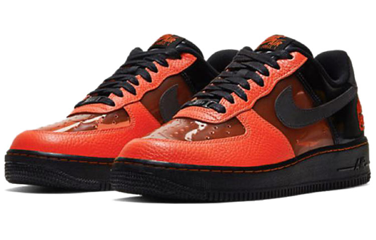 Кроссовки Nike Air Force 1 (черно-оранжевые) — фото 2