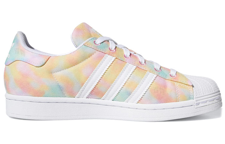 Женские кеды adidas originals Superstar (бело-оранжево-зеленые) — фото 2