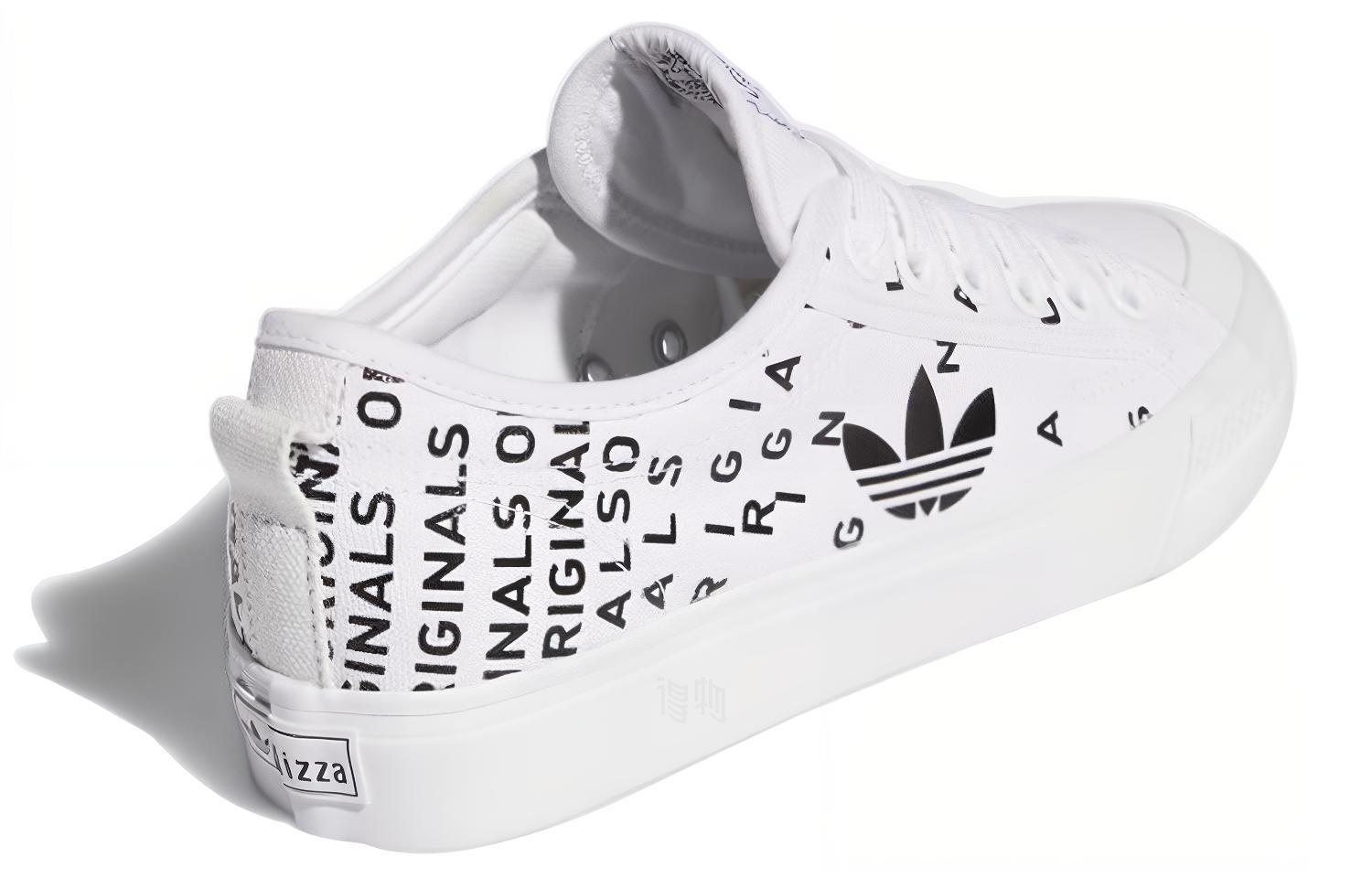 Женские кеды adidas originals NIZZA Trefoil (бело-черная) — фото 3
