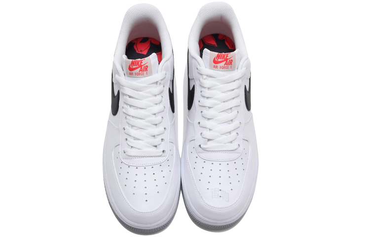 Мужские кроссовки Nike Air Force 1 '07 RS (черно-белые) — Чёрный / белый / красный — фото 4