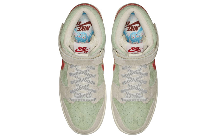 Кеды Nike Dunk SB White Widow (белые) — 白/红/薄荷绿 — фото 3
