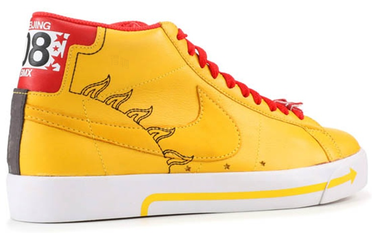 Мужские кеды Nike Blazer Premium SB China BMX (желто-красные) — фото 3