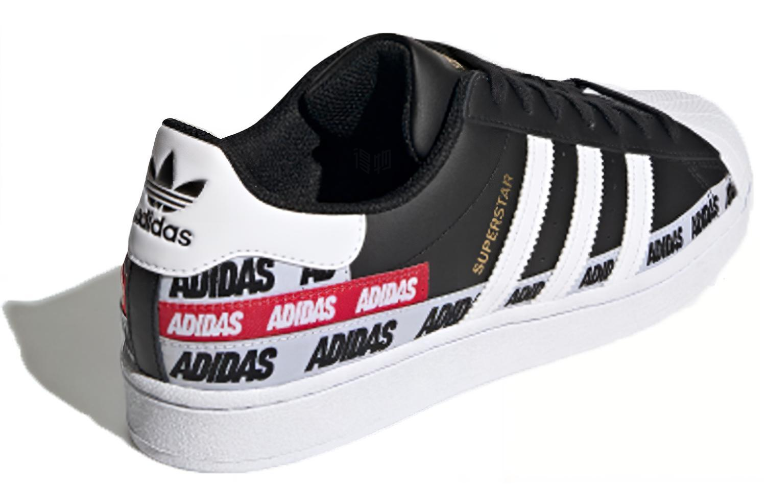 Кеды adidas originals Superstar (черно-бело-красные) — фото 4