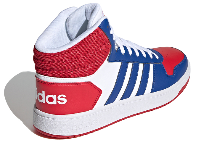 Мужские кроссовки adidas neo Hoops 2.0 Mid (белый / синий / красный) — фото 3