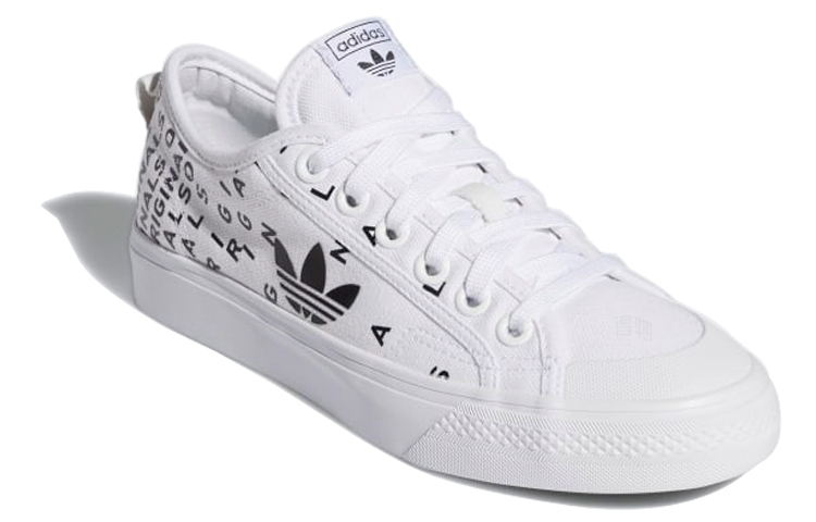 Женские кеды adidas originals NIZZA Trefoil (бело-черная) — фото 2