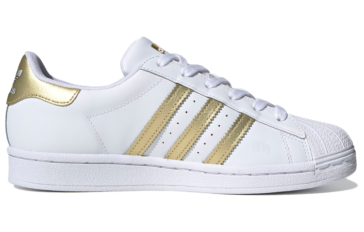 Женские кеды adidas originals SUPERSTAR (бело-золотые) — фото 2