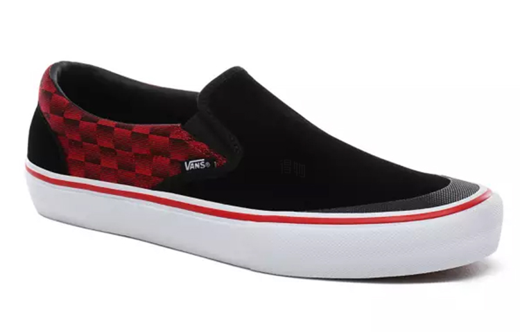 Кеды Vans slip-on Pro (черно-красные) — фото 3