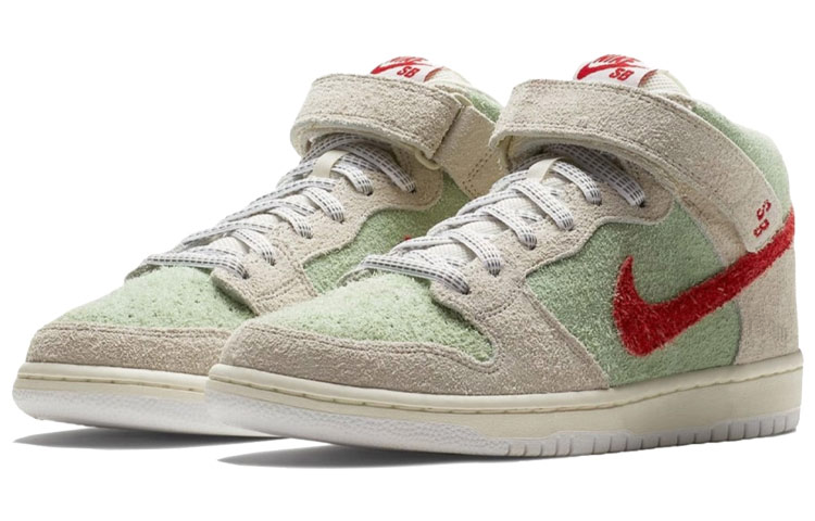 Кеды Nike Dunk SB White Widow (белые) — 白/红/薄荷绿 — фото 2