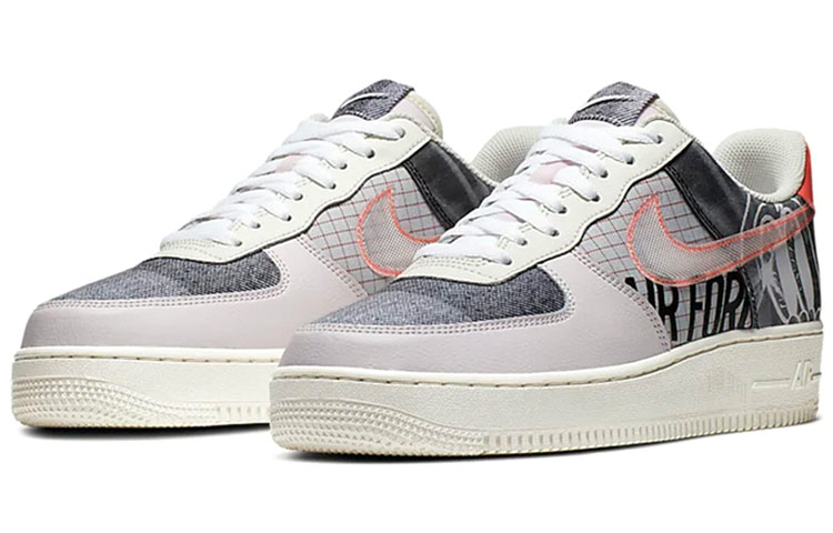 Кеды Nike Air Force 1 07 PRM 2 (бело-серый) — Серыйбелый — фото 3