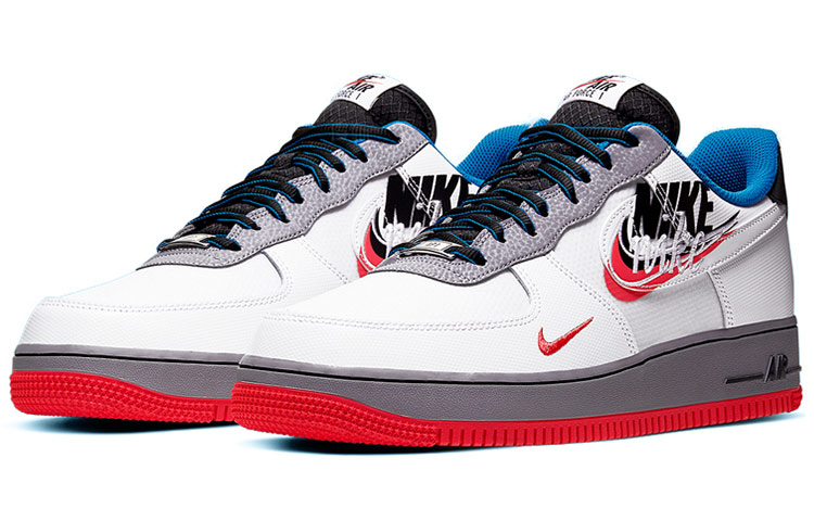 Кеды Nike Air Force 1 "Script Swoosh" (бело-серые) — Белый / серый — фото 3