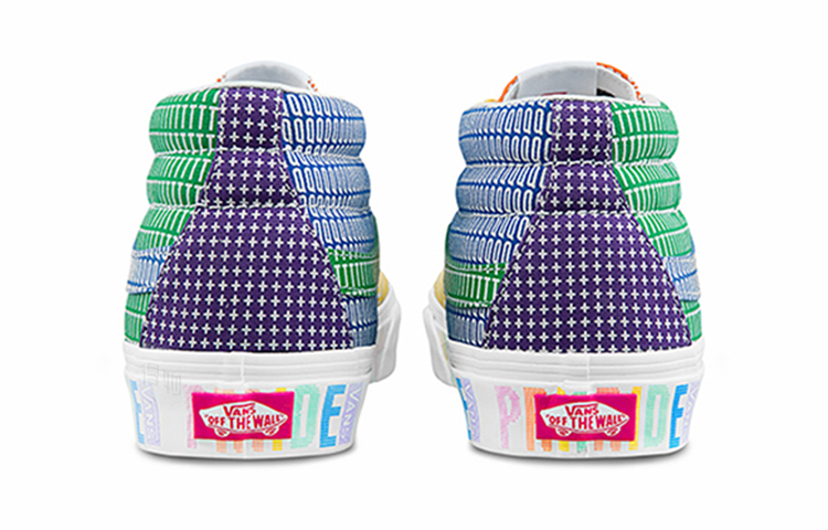 Кеды Vans SK8 (разноцветные) — Красный / зелёный / жёлтый — фото 4