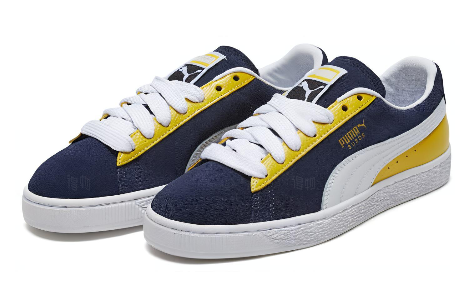 Женские кеды PUMA Suede Classic Block (сине-желтый) — фото 3