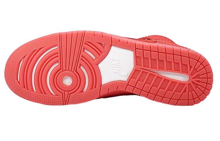 Мужские кроссовки Nike Dunk High Red October (красные) — Светло-красный / светло-красный — фото 4